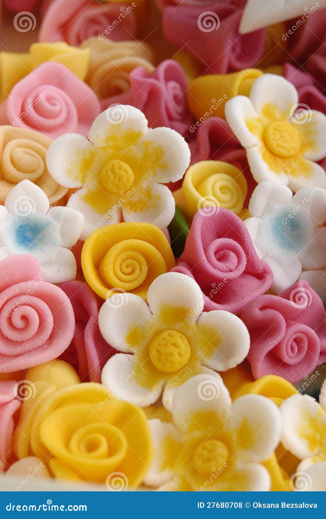 Fondant flower decoration stock photo. Image of bright 27680708