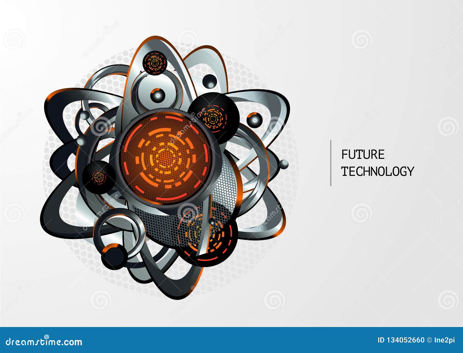 Fondo abstracto de la tecnología con los elementos del metal 3d Ilustración del vector Concepto del mecanismo de Futurictic. Fondo abstracto de la tecnología con los elementos del metal 3d Concepto del mecanismo de Futurictic Ilustración del vector