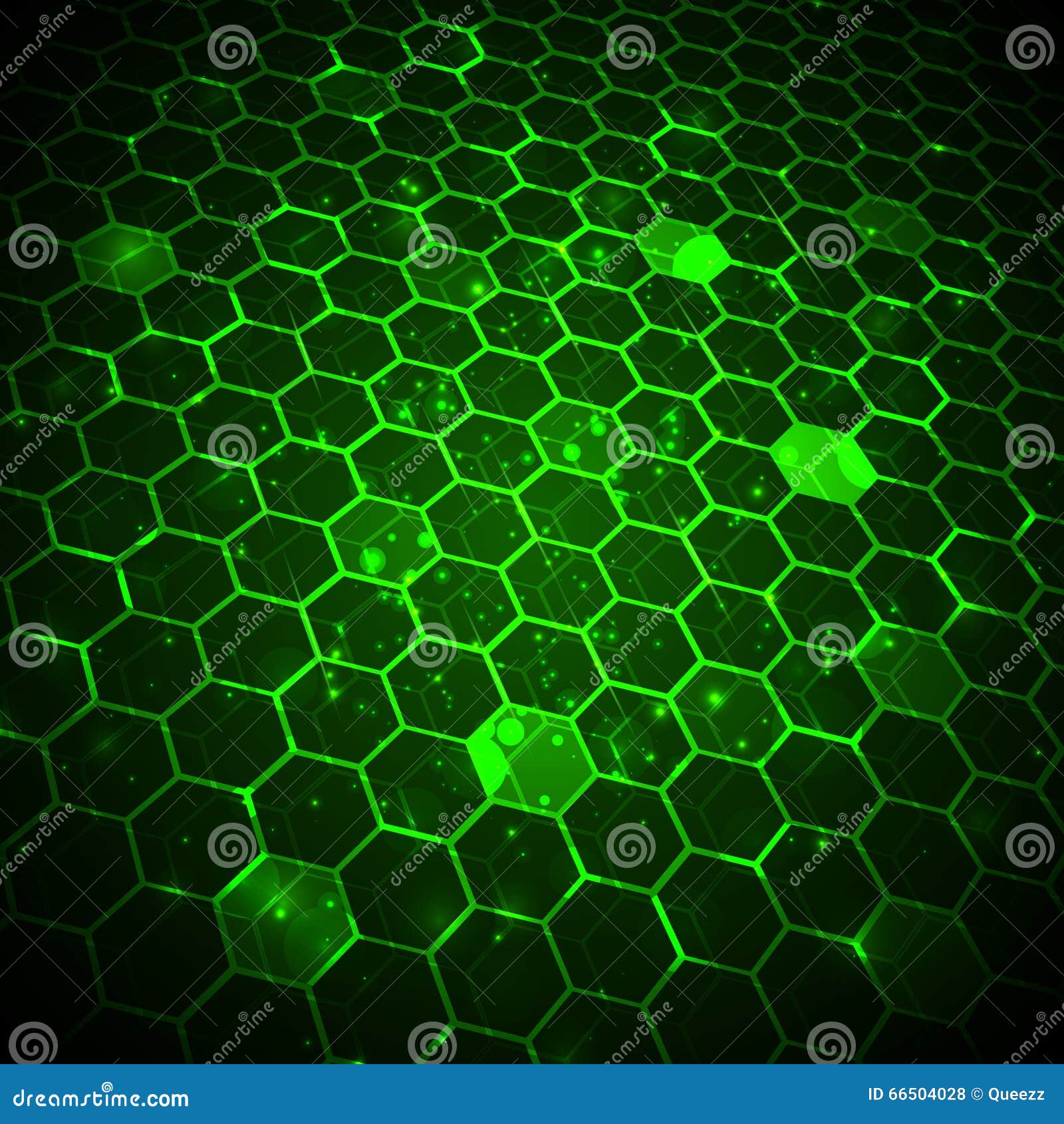 Fondo abstracto de la tecnología, plantilla hexagonal Ejemplo del vector para sus ilustraciones del negocio