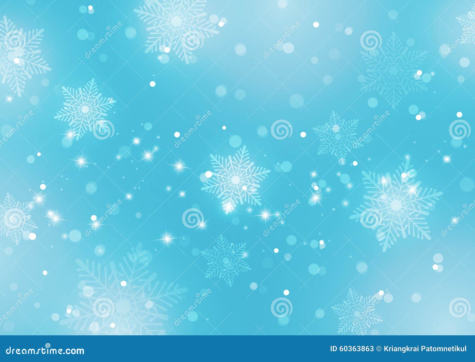 Fondo Azul Claro Abstracto Con Los Copos De Nieve Ilustración del