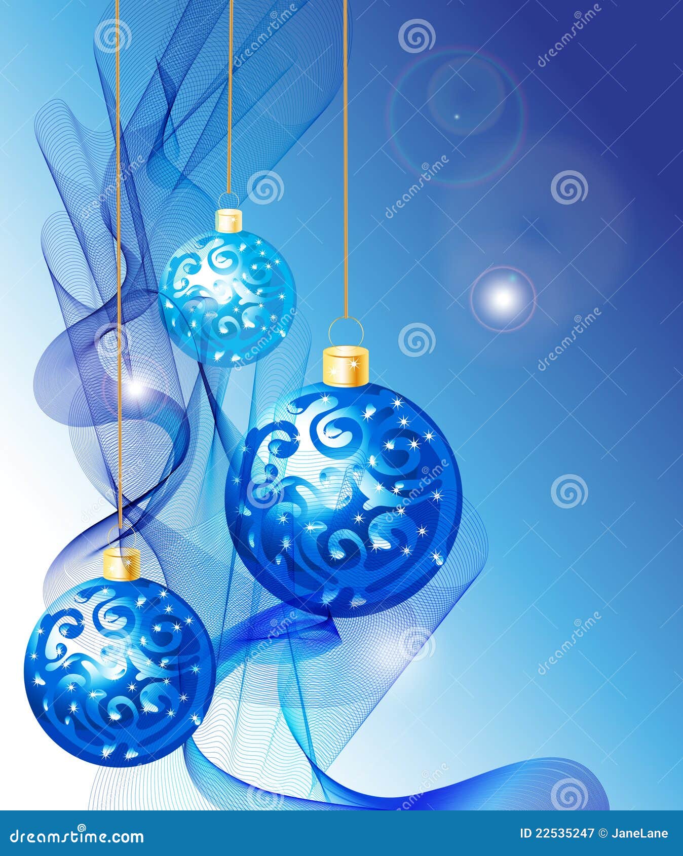 Fondo azul elegante de la Navidad. Fondo elegante de la Navidad con las bolas y la onda azules de la decoración