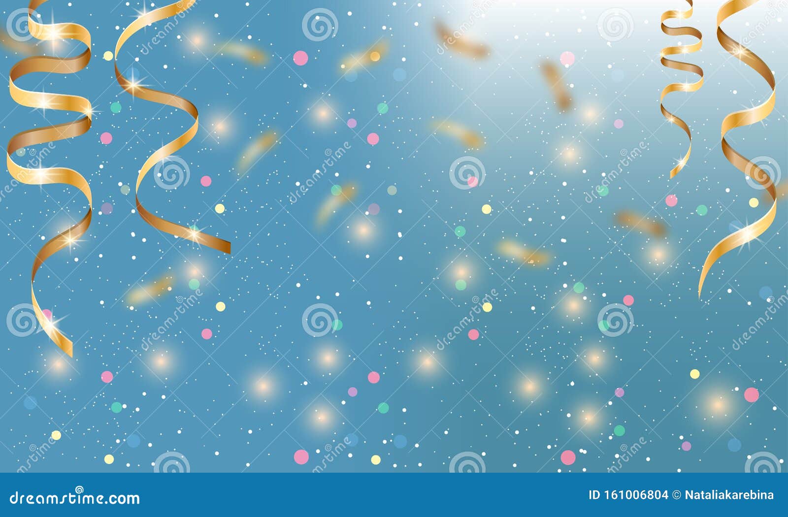 Fondo Azul Festivo Con Cintas De Oro Diseño Para Navidad, Año Nuevo,  Cumpleaños, Aniversario Y Otros Feriados Vector Ilustración del Vector -  Ilustración de vector, fondo: 161006804
