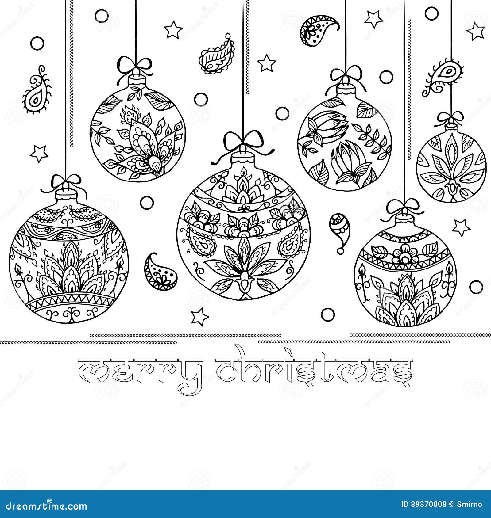 Immagini Natalizie Bianco E Nero.Fondo In Bianco E Nero Con Le Palle Di Natale Indiano Di Paisley Illustrazione Vettoriale Illustrazione Di Decorazione Illustrazione 89370008