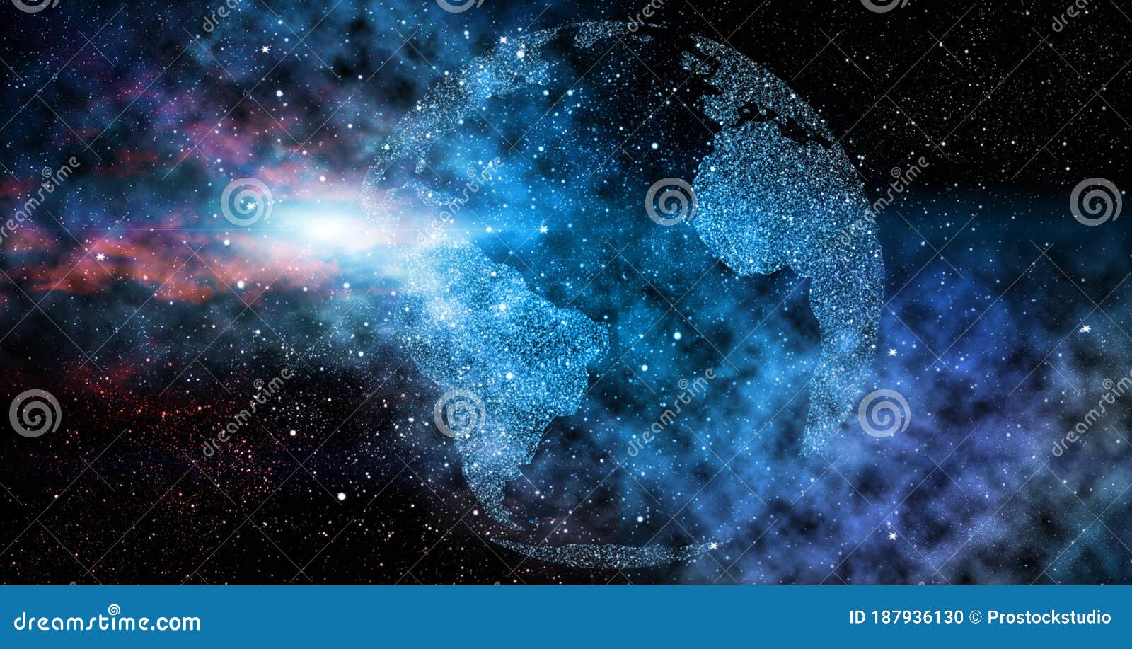 Fondo Cósmico Futurista Con Forma De Planeta Tierra Hecho De Estrellas Y  Nebulosa Stock de ilustración - Ilustración de estrella, astral: 187936130