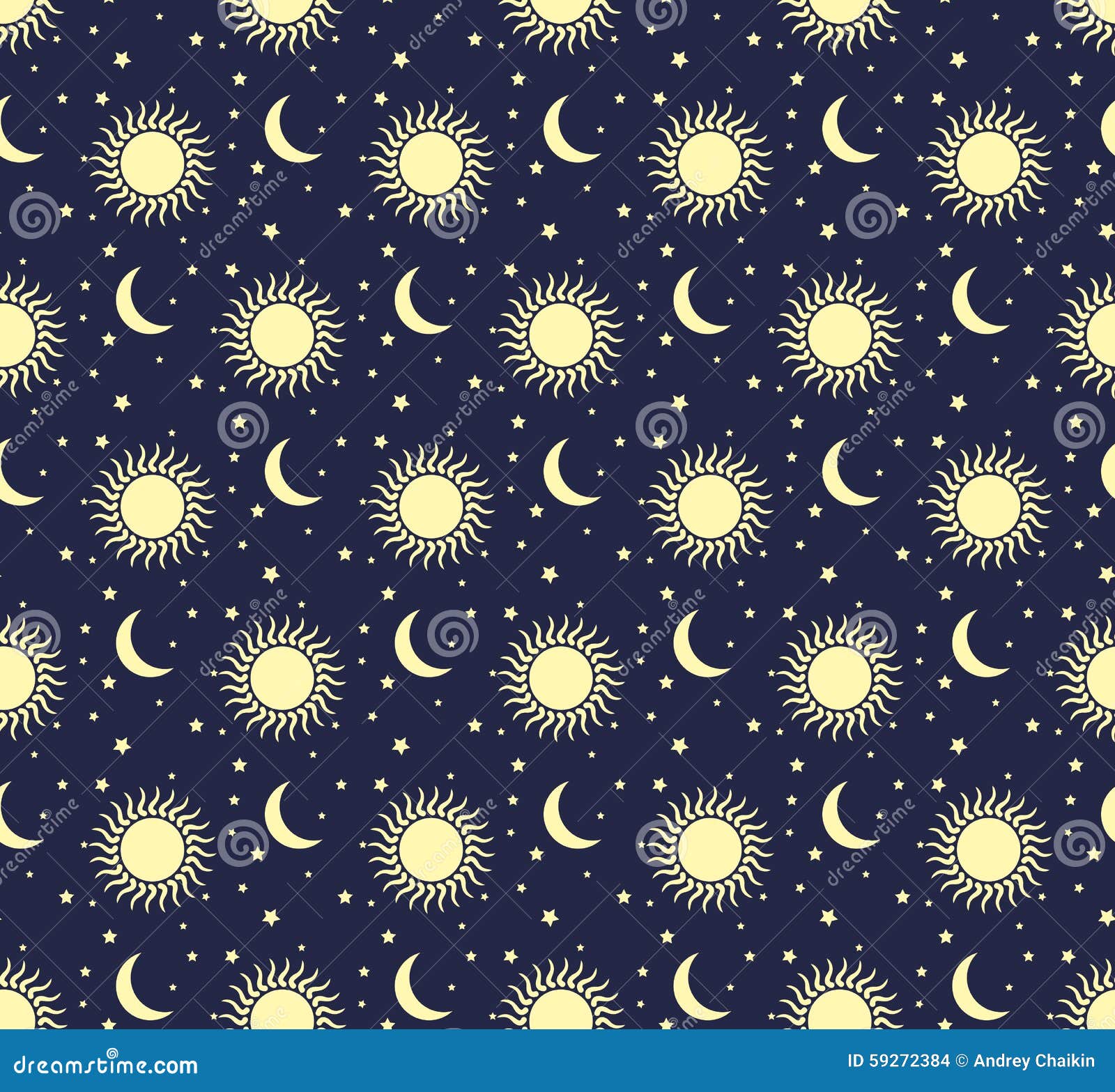 Fondo con la luna y el sol ilustración del vector. Ilustración de vector -  59272384