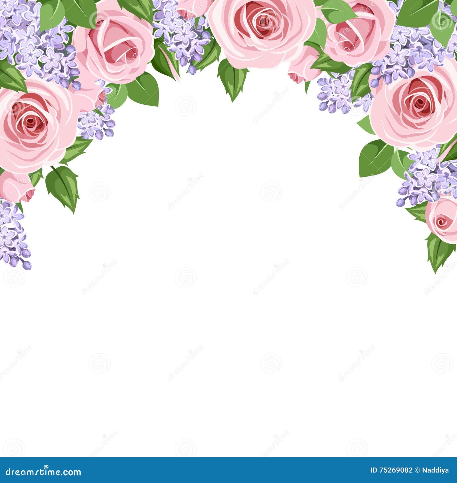 Fondo Con Las Rosas Y Las Flores De La Lila Ilustración Del Vector  Ilustración del Vector - Ilustración de flor, travieso: 75269082