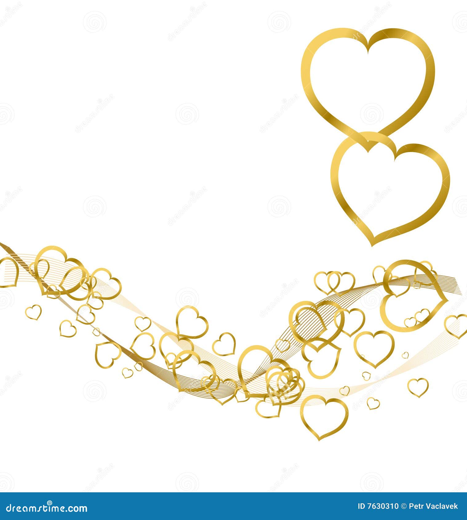 Fondo Con Los Corazones De Oro Ilustración del Vector - Ilustración de