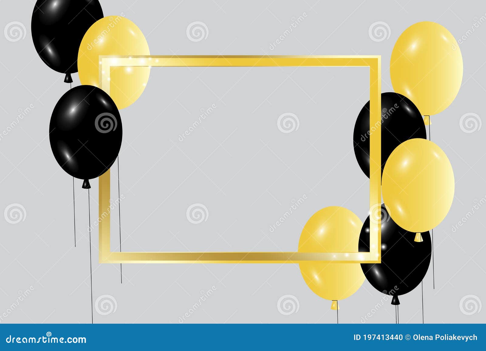 Fondo de globos dorados y negros para celebrar vector gratuito