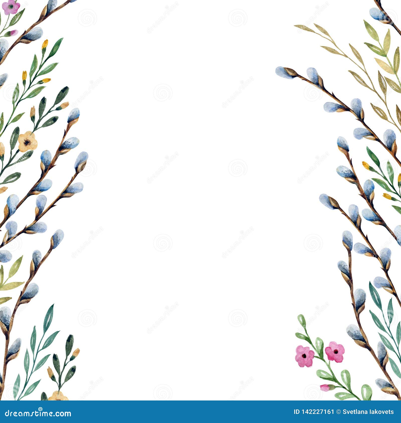Fondo De Flores, De Hojas Y De Plantas Gráfico De La Acuarela Plantilla  Para Las Tarjetas Y Las Invitaciones Stock de ilustración - Ilustración de  ramificaciones, flor: 142227161