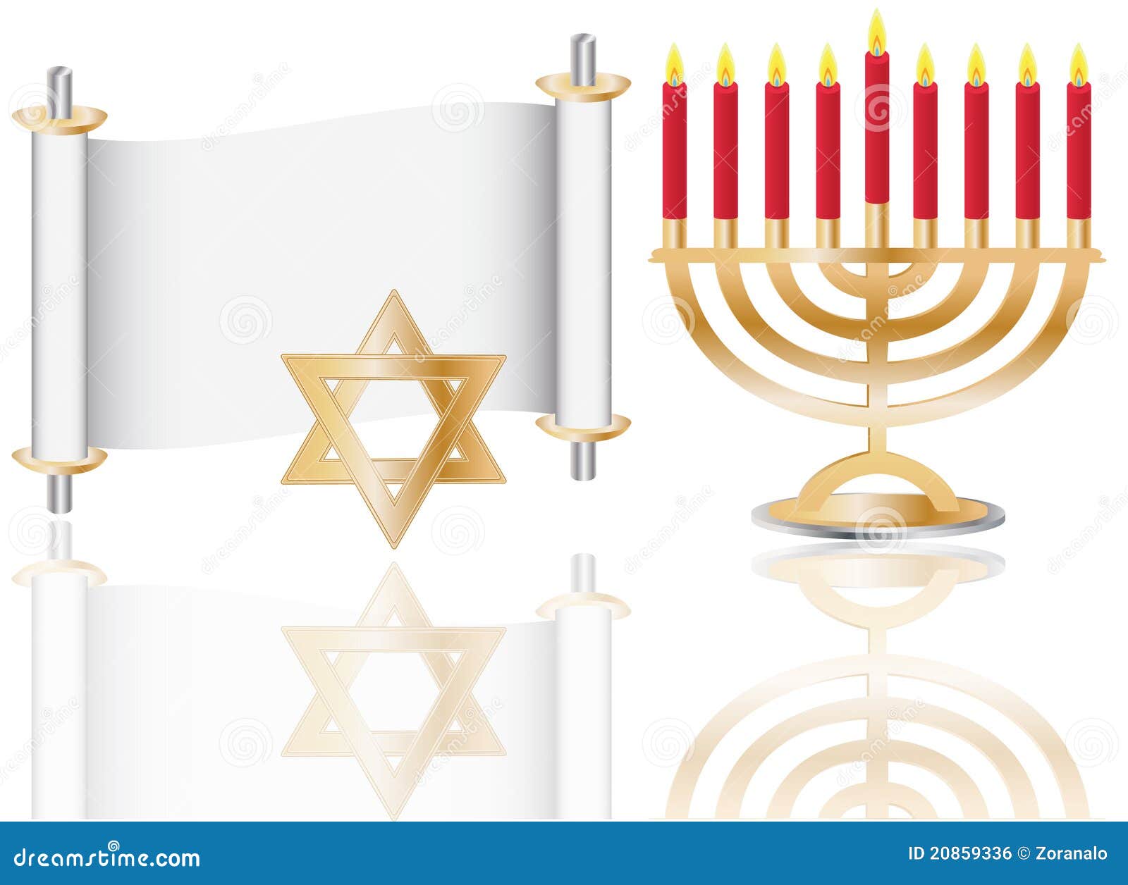 Fondo de Hanukkah. Símbolo de Hanukkah en el fondo blanco