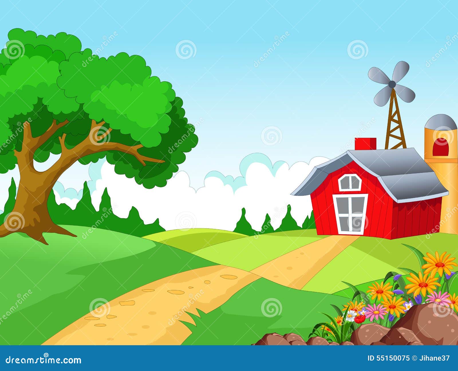 Fondo De La Granja Para Usted Diseño Stock de ilustración - Ilustración de  agricultura, resorte: 55150075