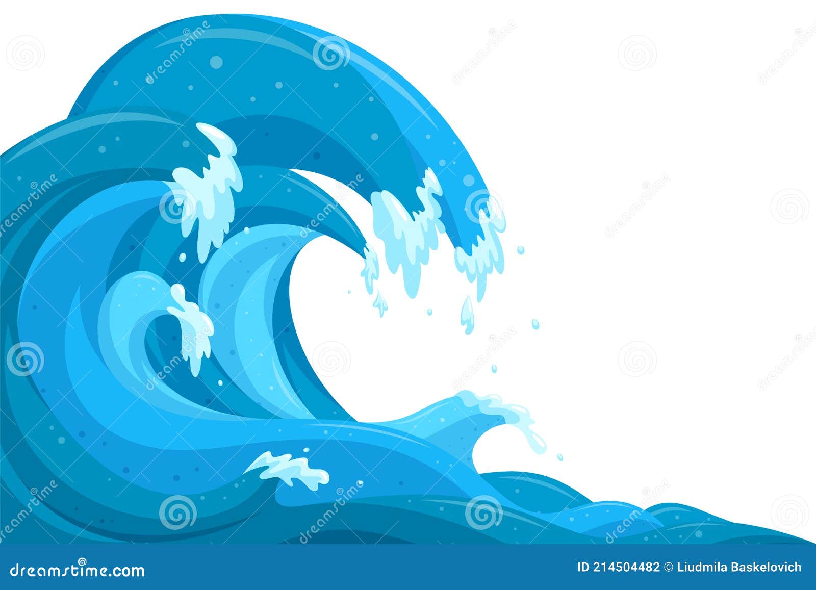 Fondo De Olas De Tsunami. Inundar Las Olas Del Océano En Estilo De Dibujos  Animados. Ilustración Vectorial Ilustración del Vector - Ilustración de  historieta, grande: 214504482