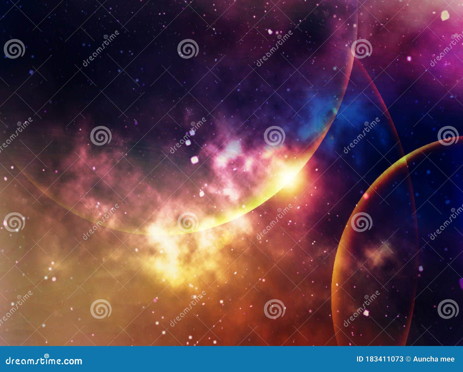 Fondo De Pantalla De Ciencia Ficción Para Planetas Y Galaxias . El Universo  Del Arte Cósmico. Diseño De Ilustración. Stock de ilustración - Ilustración  de galaxias, paisaje: 183411073