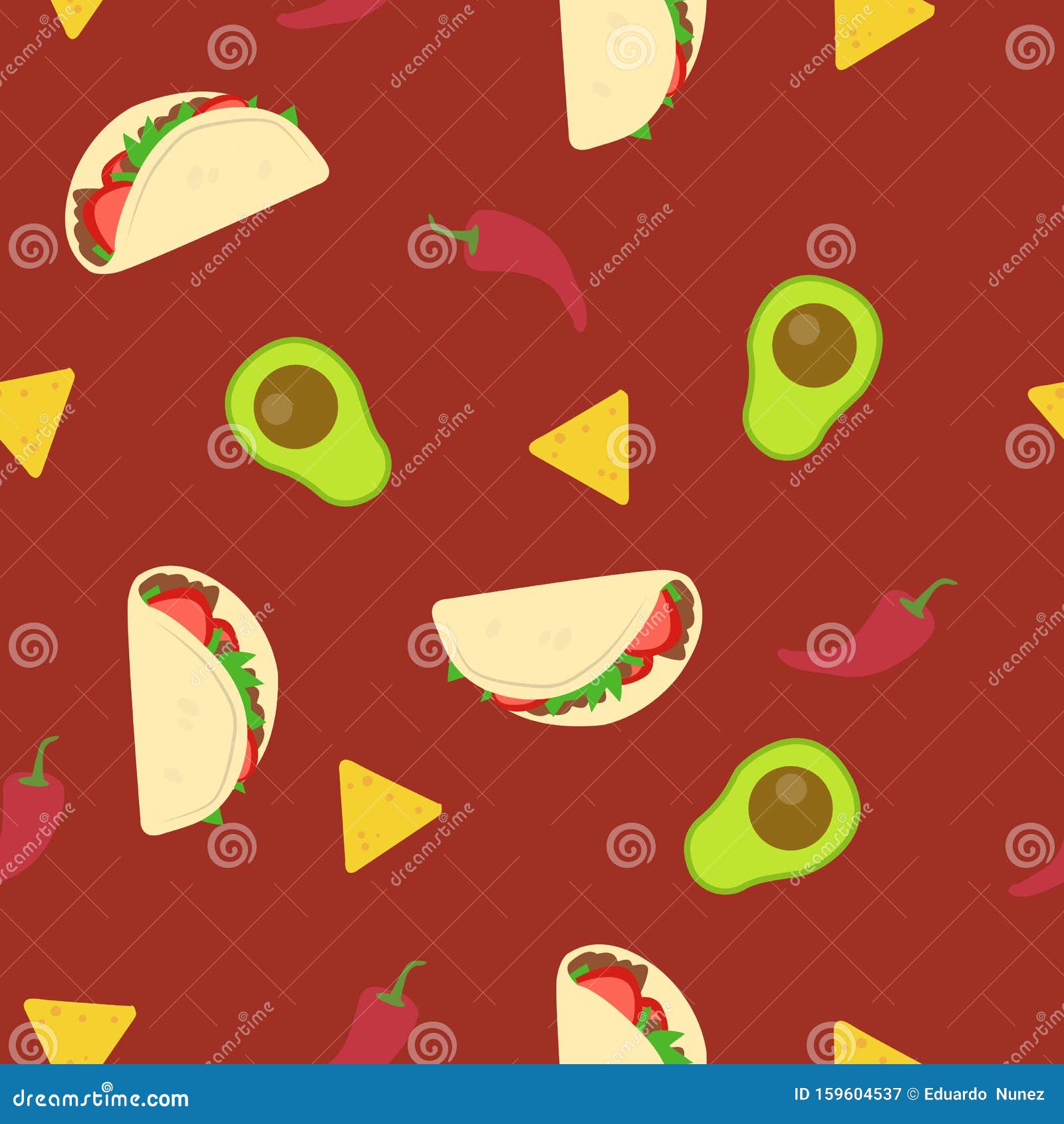 Fondo De Pantalla Del PatrÃ³n De PatrÃ³n Para La Comida Mexicana Sin  Problemas Ilustración del Vector - Ilustración de rojo, wallpaper: 159604537