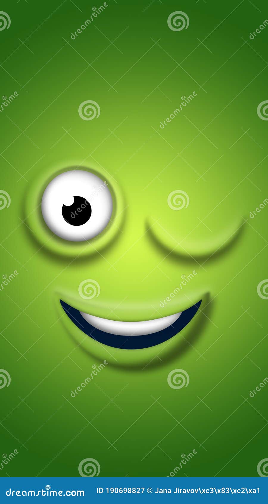 Fondo De Pantalla De Diseño De Cara De Emoji Verde Stock de ilustración -  Ilustración de boca, wallpaper: 190698827