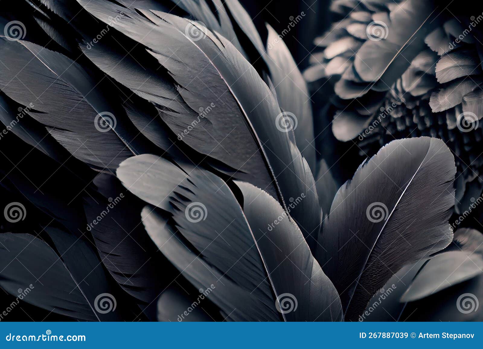 Plumas Negras Aisladas Ciruela Cisne Oscuro Pájaro Gris Oscuro