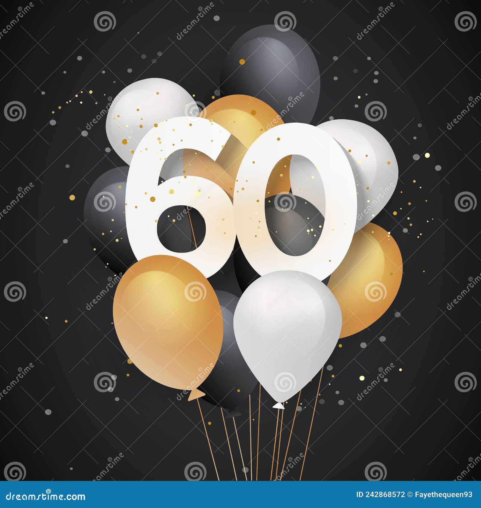 Fondo De Tarjeta De Felicitación De Globos De 60 Años Feliz. Ilustración  del Vector - Ilustración de cartel, feliz: 242868572