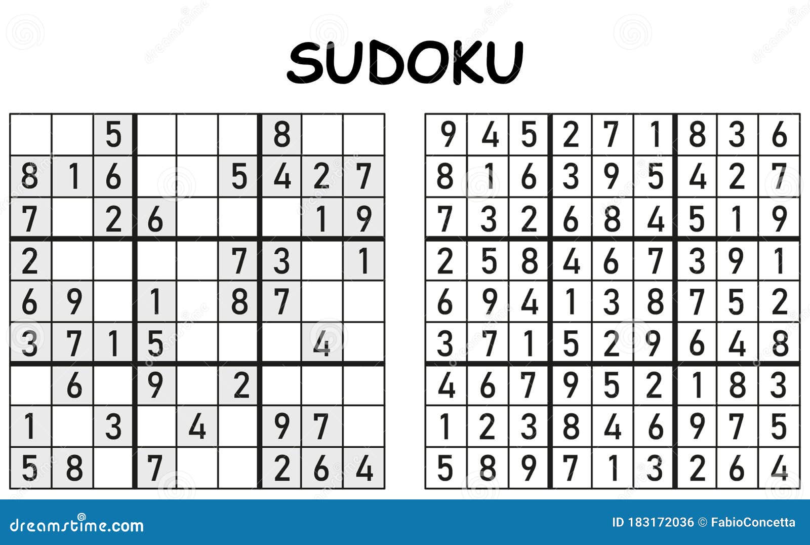 Fondo De Un Juego Sudoku En Blanco Y Negro Con Solución Ilustración del Vector Ilustración de extracto, estudio: 183172036
