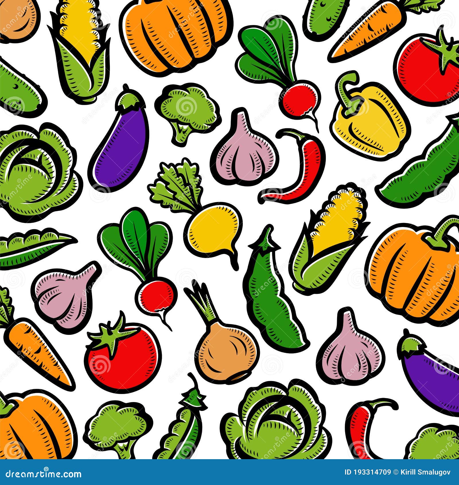 Fondo De Verduras. Recogida De Hortalizas. Vector Ilustración del Vector -  Ilustración de tomate, grupo: 193314709