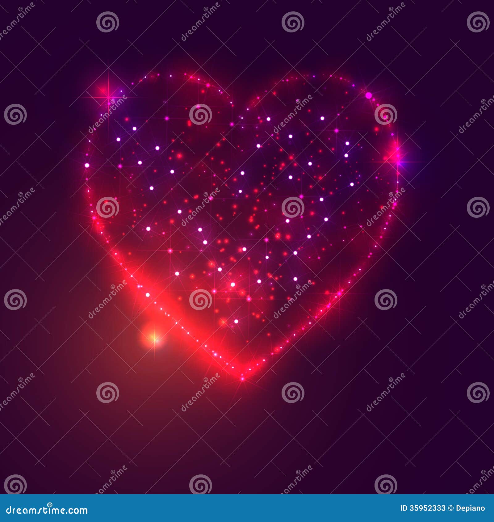 Scintille Luminose a forma di cuore - Grafica Rossa con logo