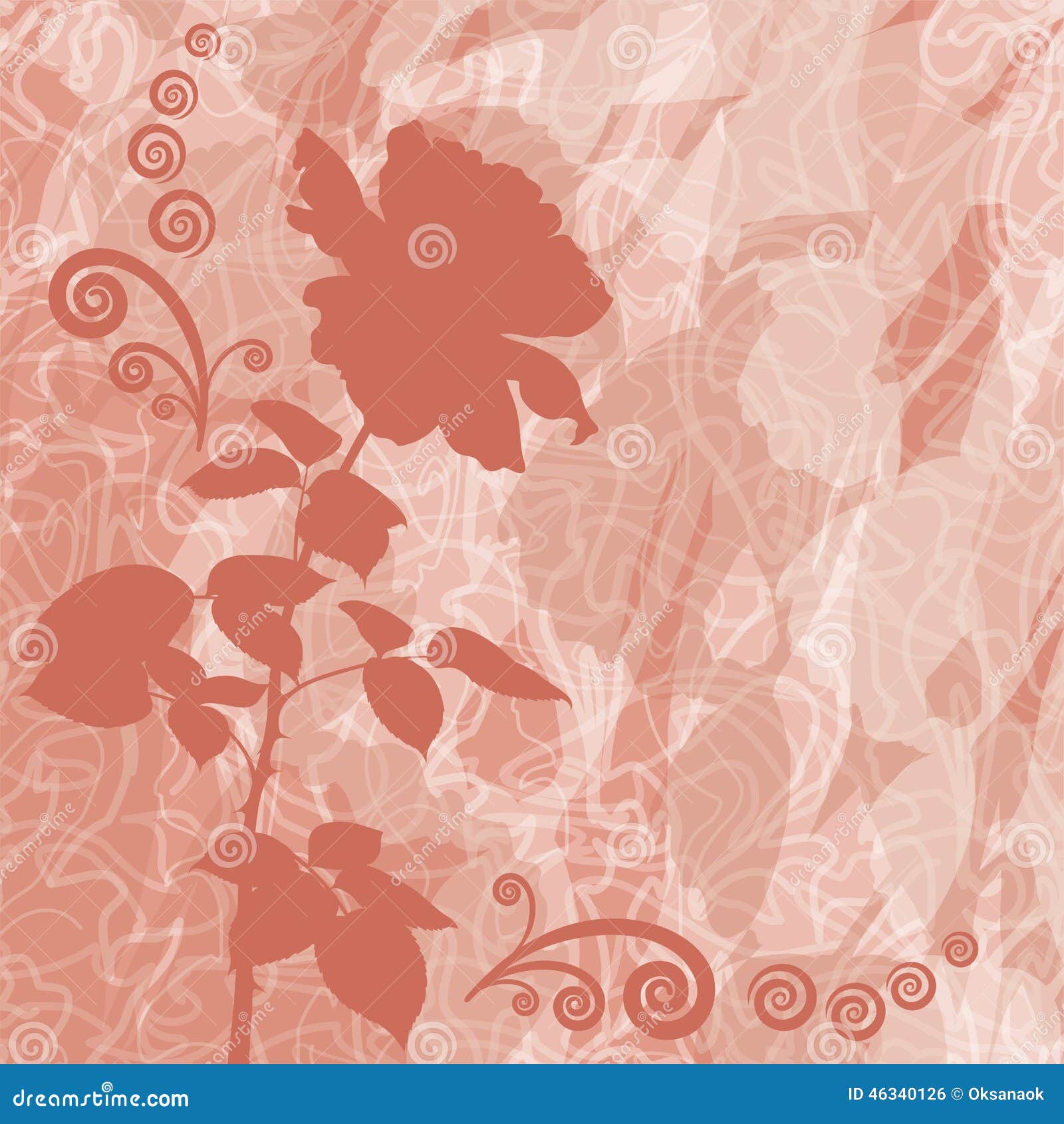 Fondo del día de fiesta con la silueta color de rosa de la flor y el modelo abstracto Eps10, contiene las transparencias Vector