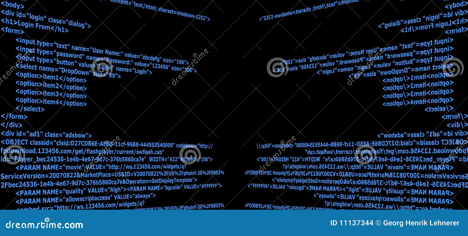 Fondo del HTML stock de ilustración. Ilustración de azul - 11137344