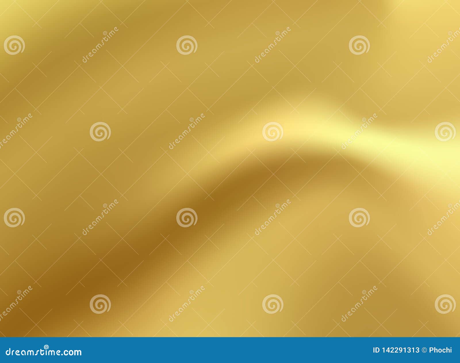 Fondo del satén del oro y de seda textura del pliegue de la tela del paño y Ilustración del vector
