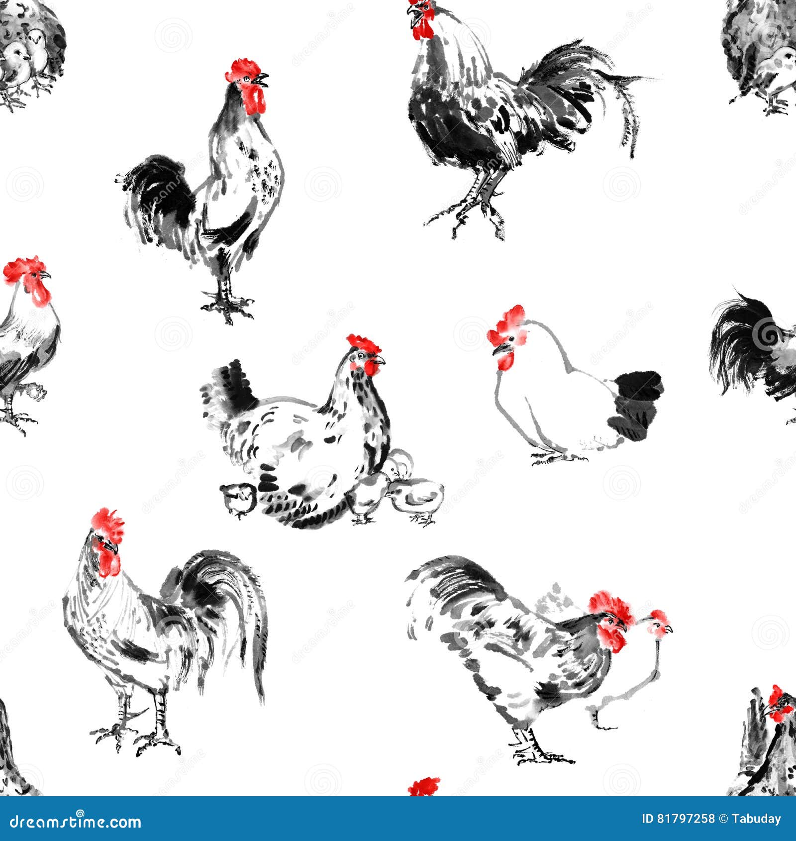 Fondo Del Sumi E Delle Galline E Dei Galli Illustrazione Di Stock Illustrazione Di Grafico Estratto