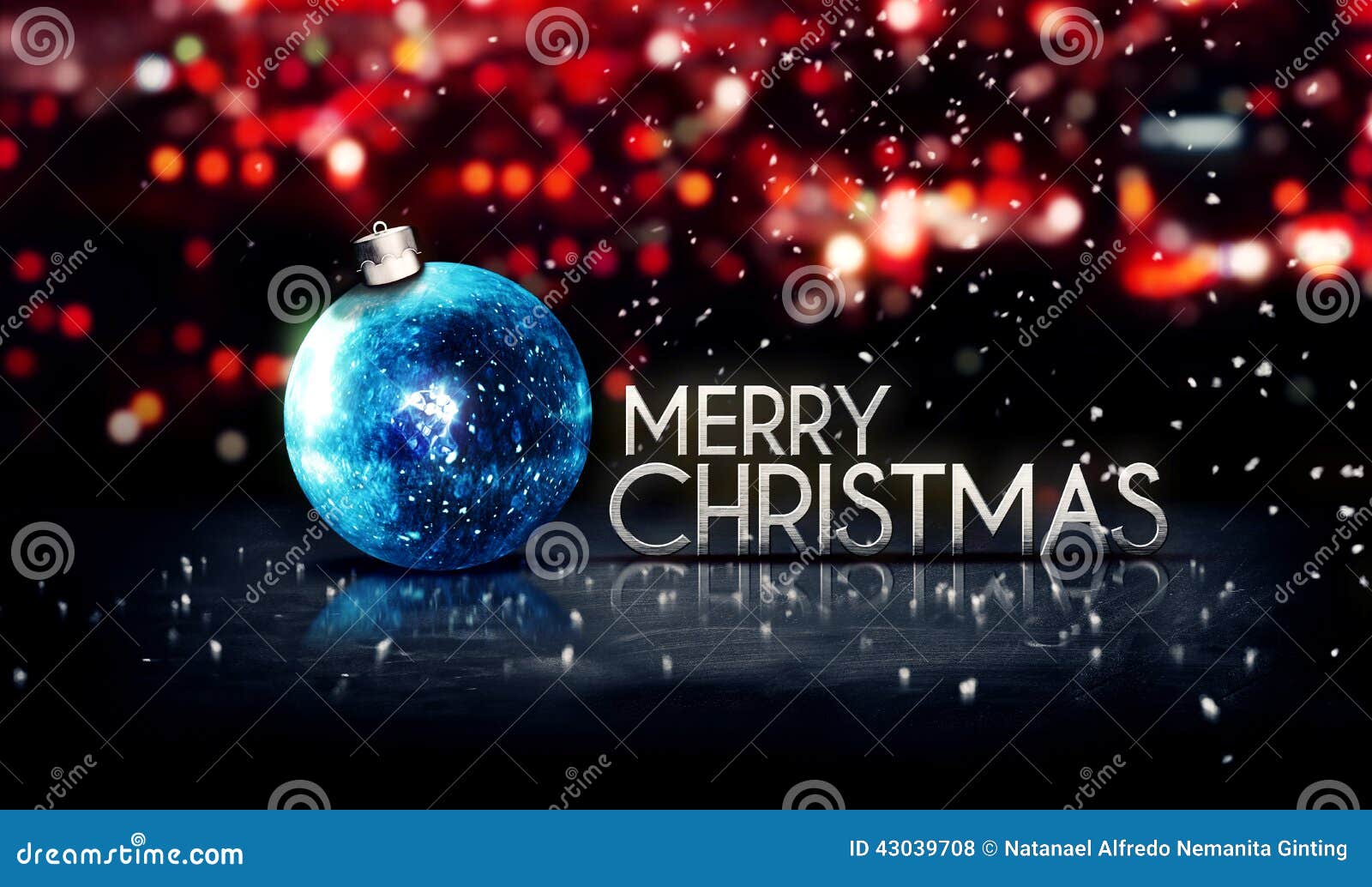 Buon Natale 3d.Fondo Di Rosso 3d Di Bokeh Di Buon Natale D Argento Blu Bello Fotografia Stock Immagine Di Ornamento Sfera 43039708