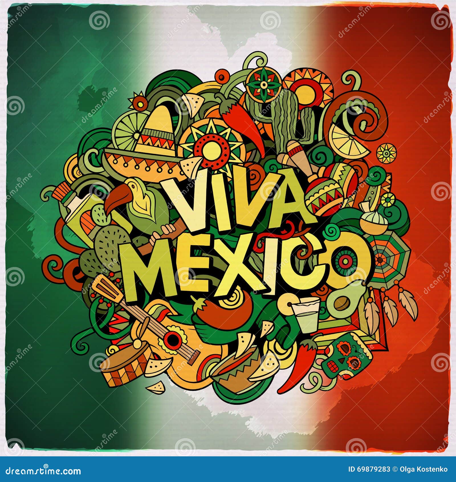 Fondo Festivo Del Esquema Incompleto De Viva Mexico Ilustración del Vector  - Ilustración de icono, maracas: 69879283