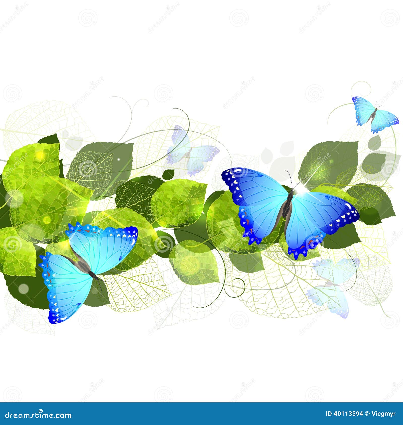 Fondo Floral Con Las Mariposas Ilustración del Vector - Ilustración de
