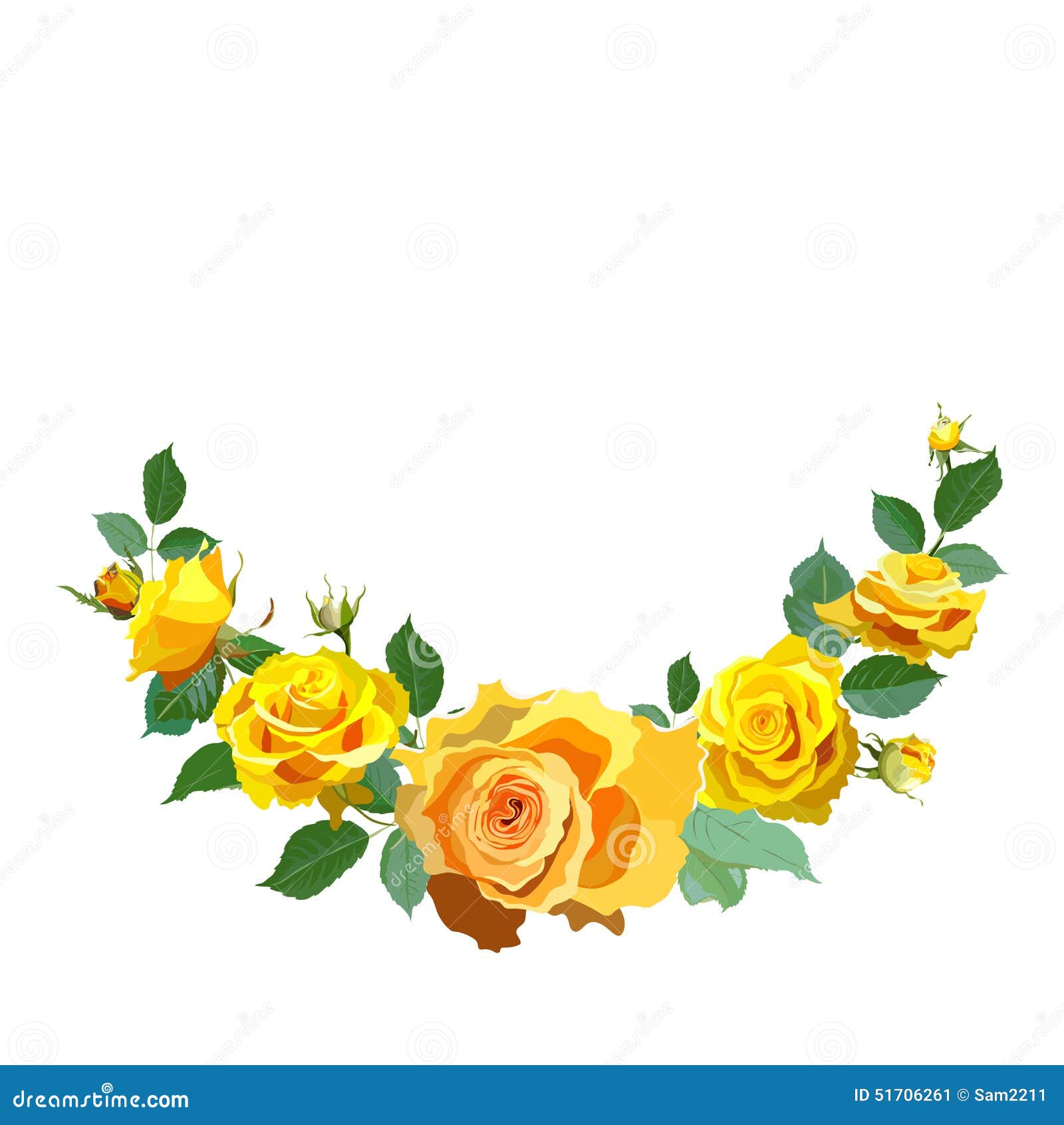 Fondo Floral Con Las Rosas Amarillas Ilustración del Vector - Ilustración  de contexto, acortar: 51706261