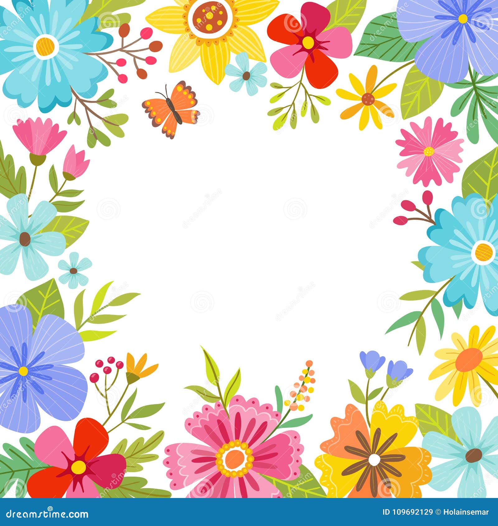 Fondo Floral De La Primavera Colorida Linda Ilustración del Vector -  Ilustración de flores, lindo: 109692129