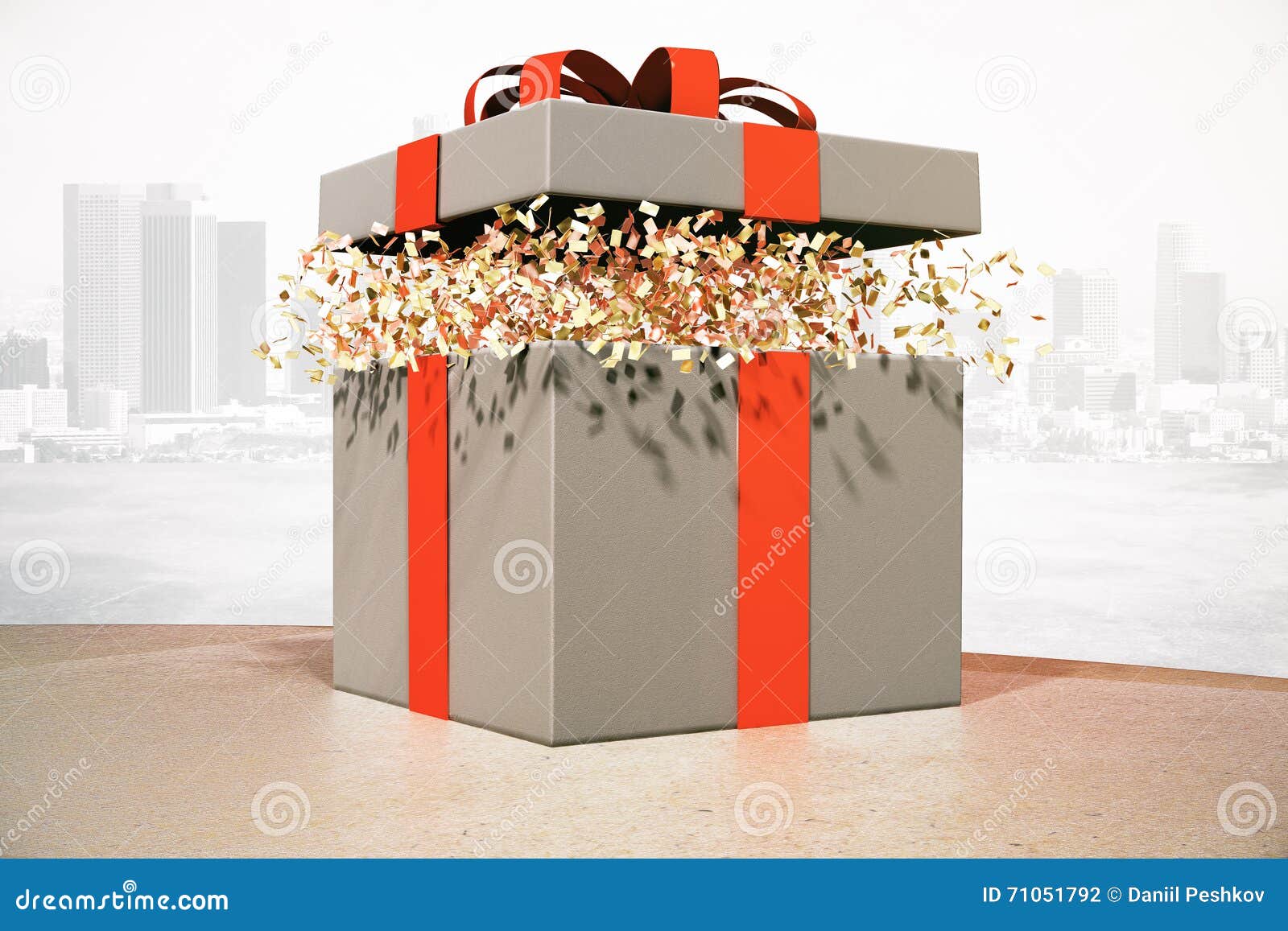 Fondo Grigio Della Citta Del Contenitore Di Regalo Illustrazione Di Stock Illustrazione Di Giorno Background