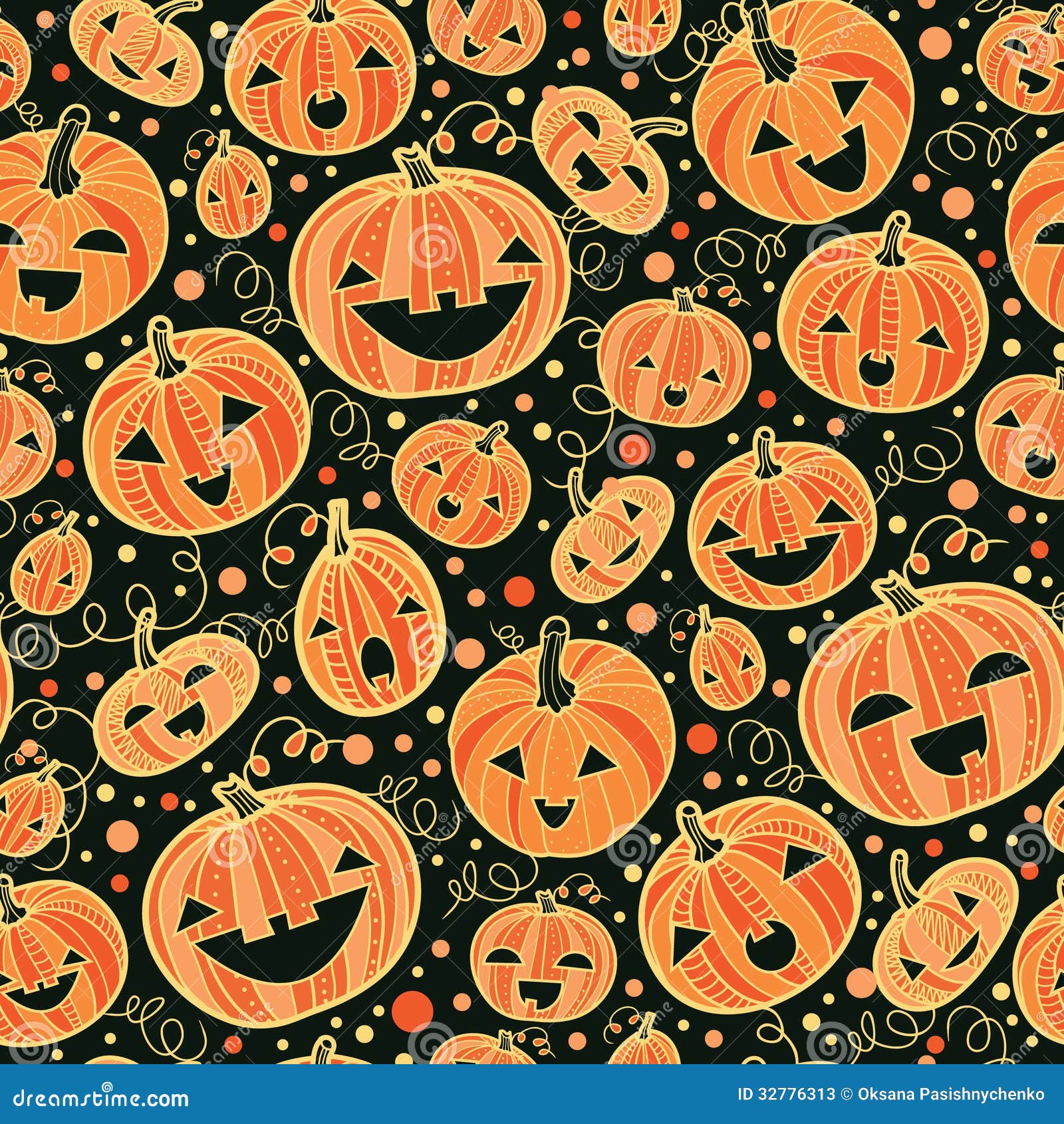 Fondo Inconsútil Del Modelo De Las Calabazas De Halloween Ilustración del  Vector - Ilustración de papel, anaranjado: 32776313
