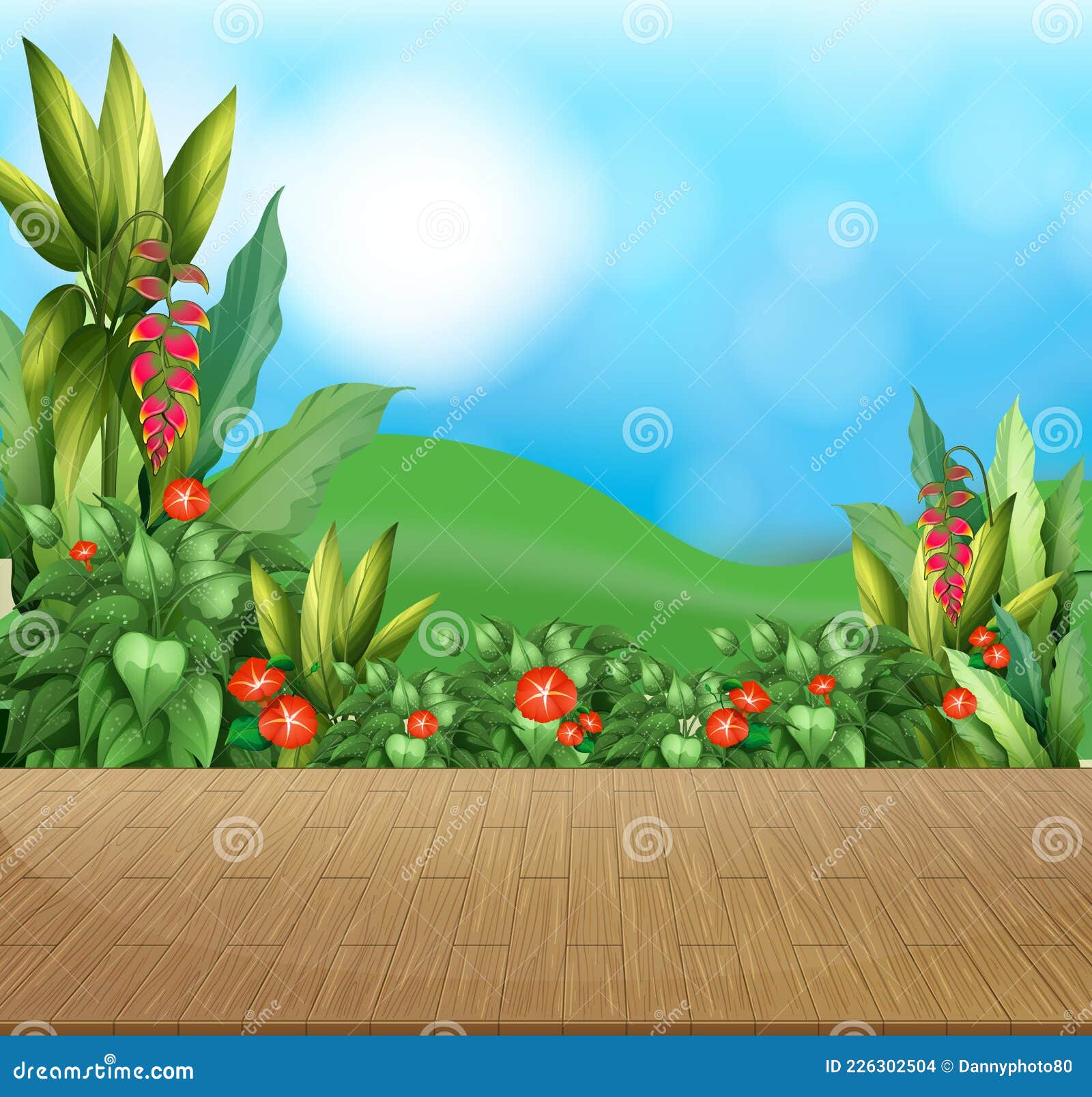 Fondo Natural Con Campo De Flores Y Hierba Verde Ilustración del Vector -  Ilustración de caliente, fresco: 226302504