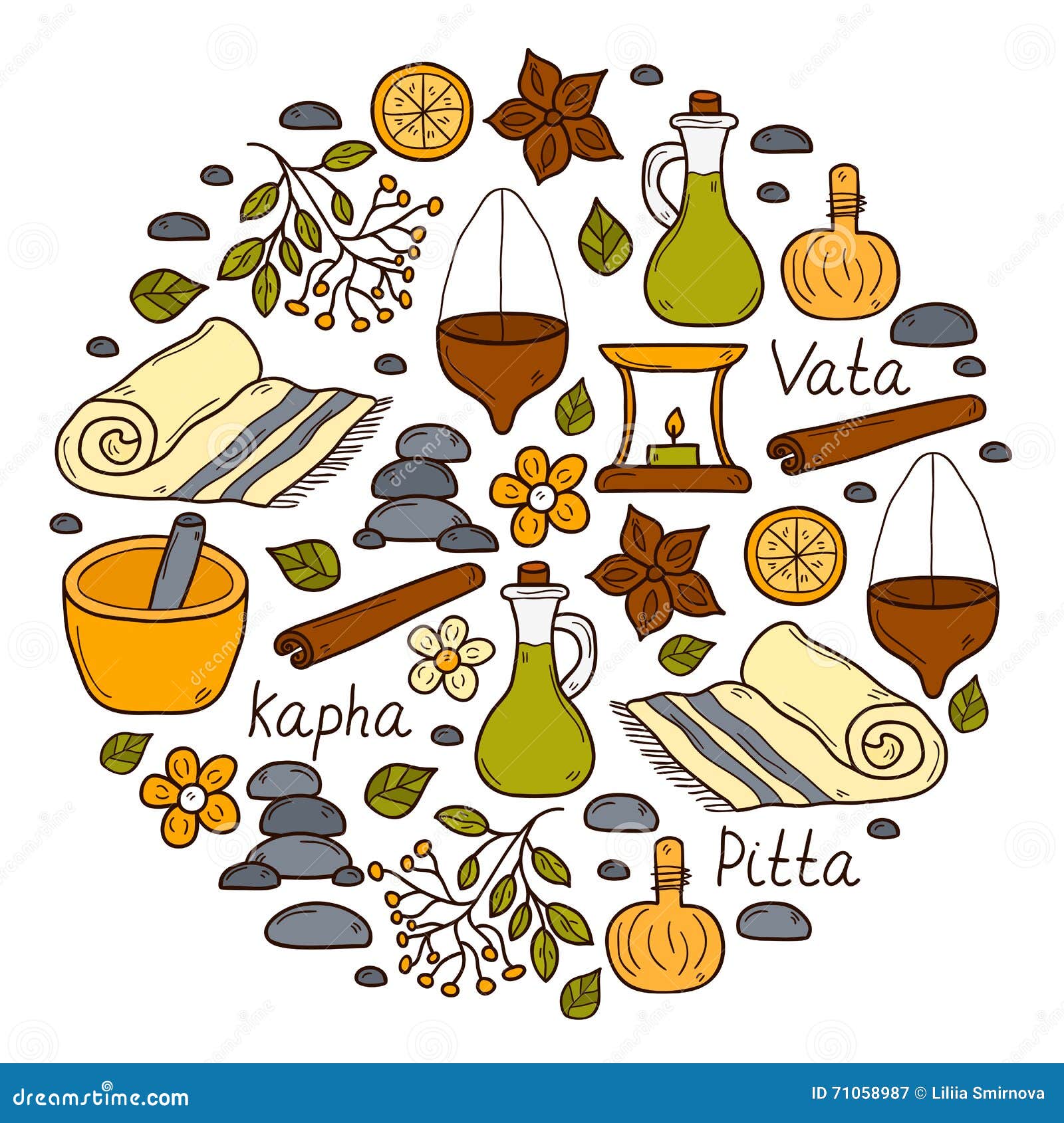 Fondo redondo del ayurveda stock de ilustración. Ilustración de relaje