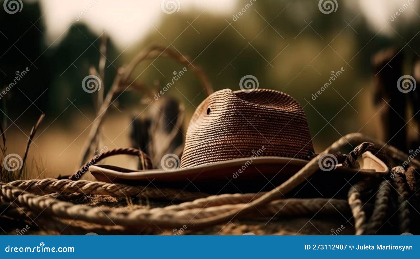 Sombrero de vaquero en el rancho generativo ai