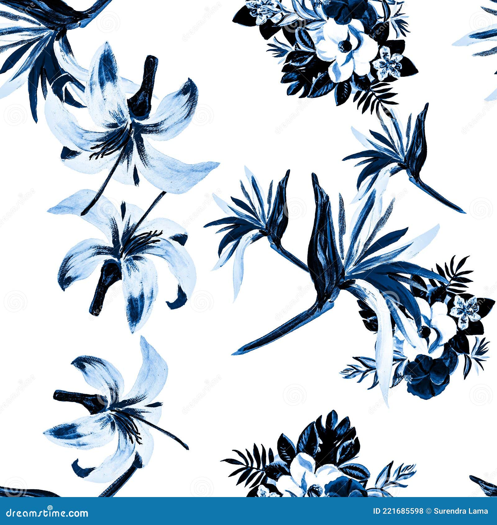 Fondo Transparente Gris. Arte De Patrones índigo. Naturaleza Tropical  Cobáltica. Hojas De Flores Marinas. Hojas De Color Azul. Foto de archivo -  Imagen de cubo, gris: 221685598
