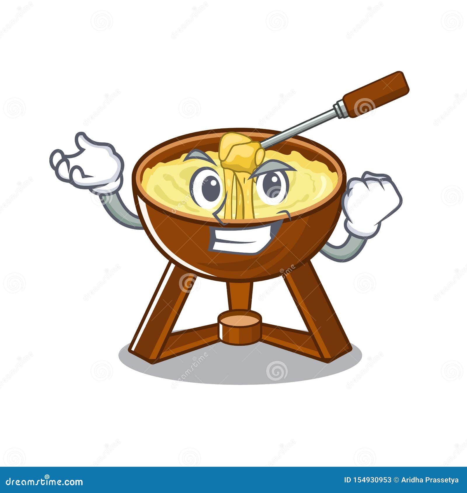 Fondue De Fromage R Ussie Avec Dans La Forme De Mascotte Illustration