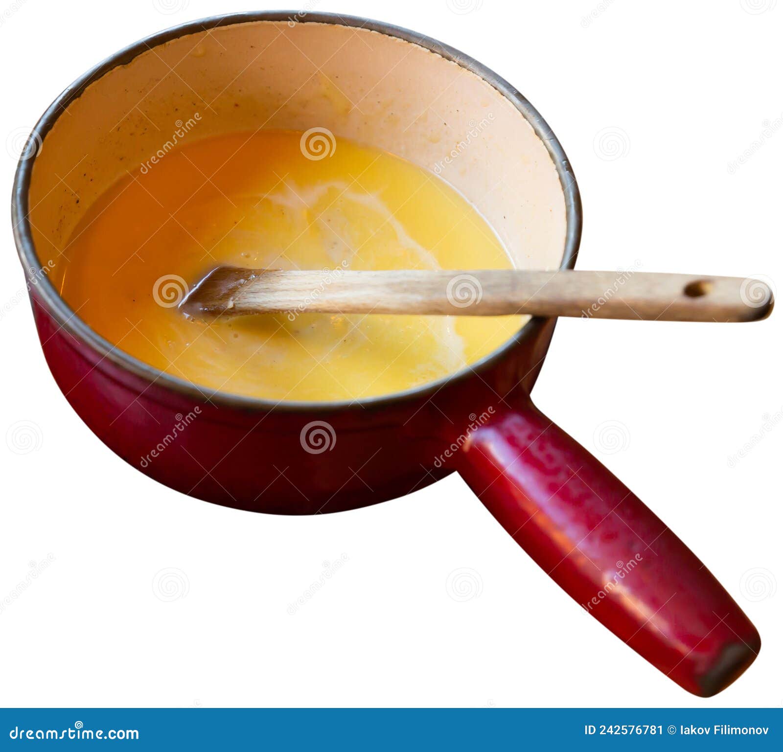 Fondue Savoyarde Heating in Caquelon on Table Stock Image - Image