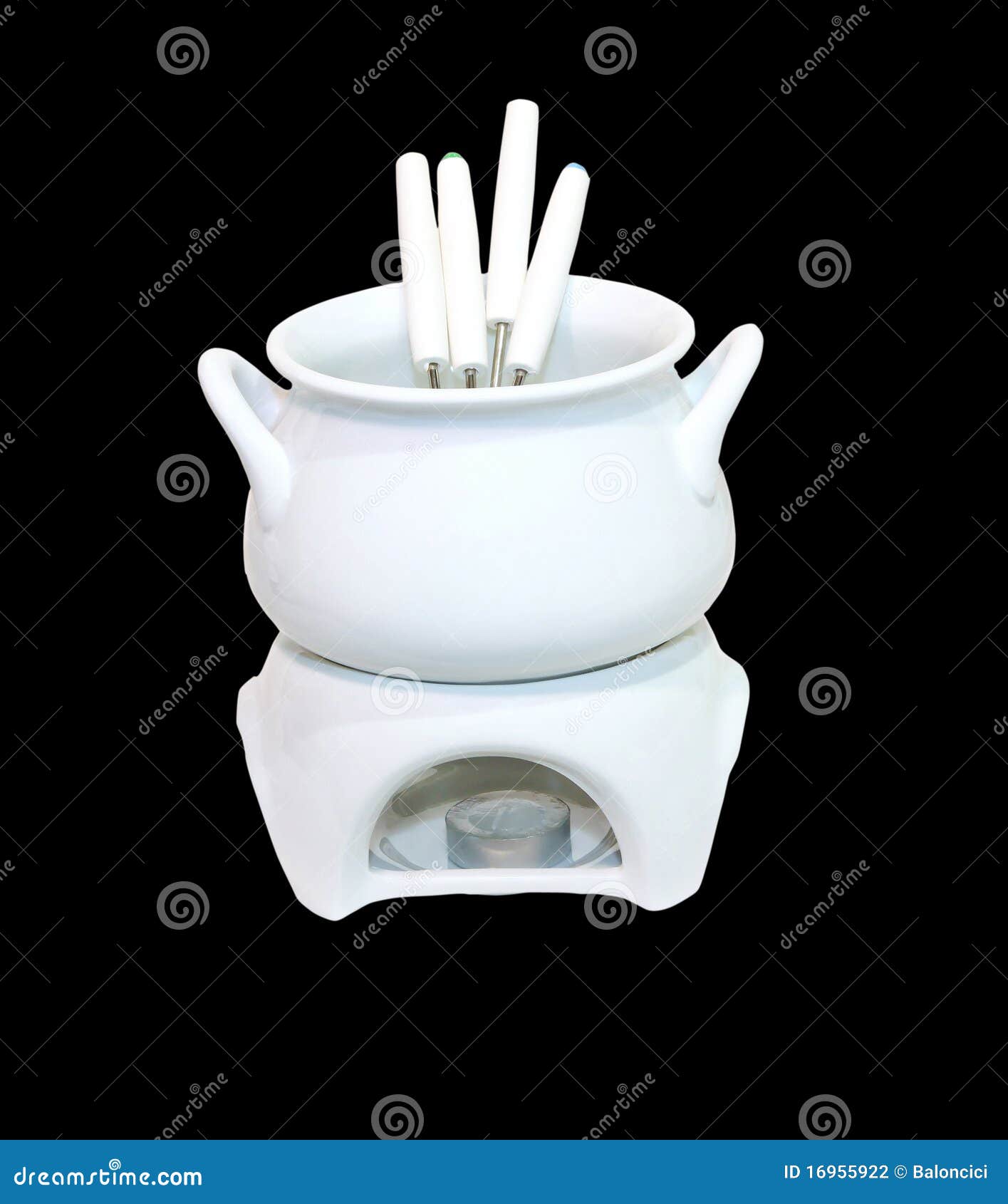 Fondue set stock photo. Image of clipping, isolated, ornament 16955922