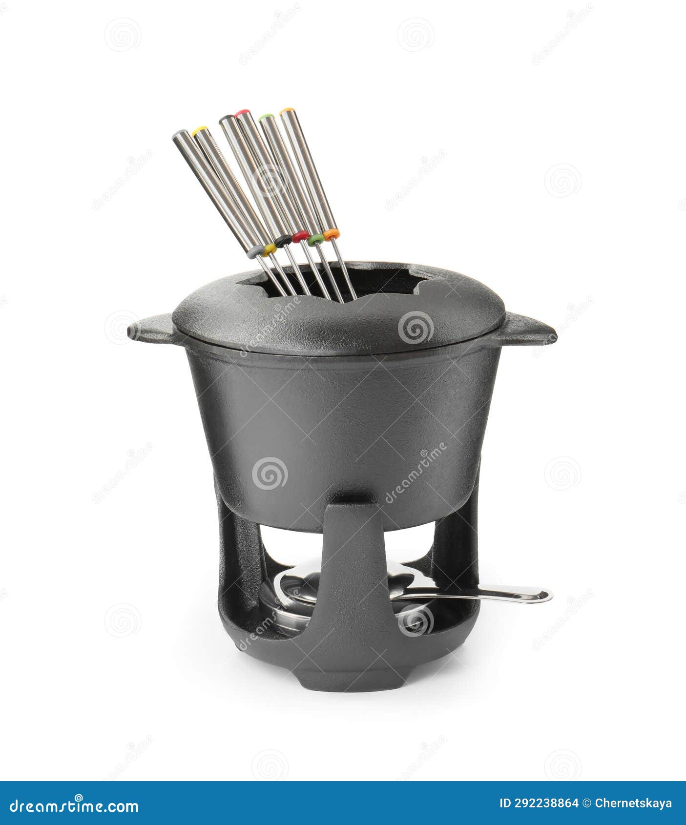 Fondue Set Isolated on White. Cooking Utensils Stock Photo Image of