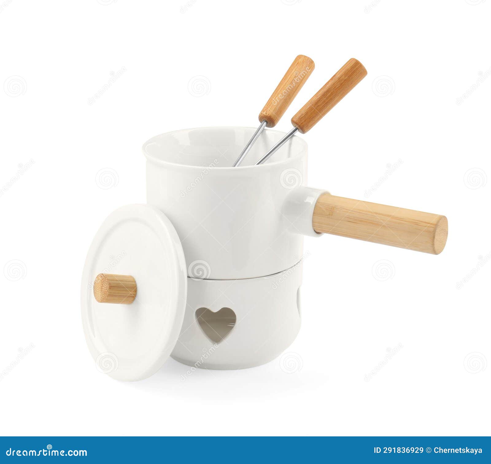 Fondue Set Isolated on White. Kitchen Equipment Stock Image Image of