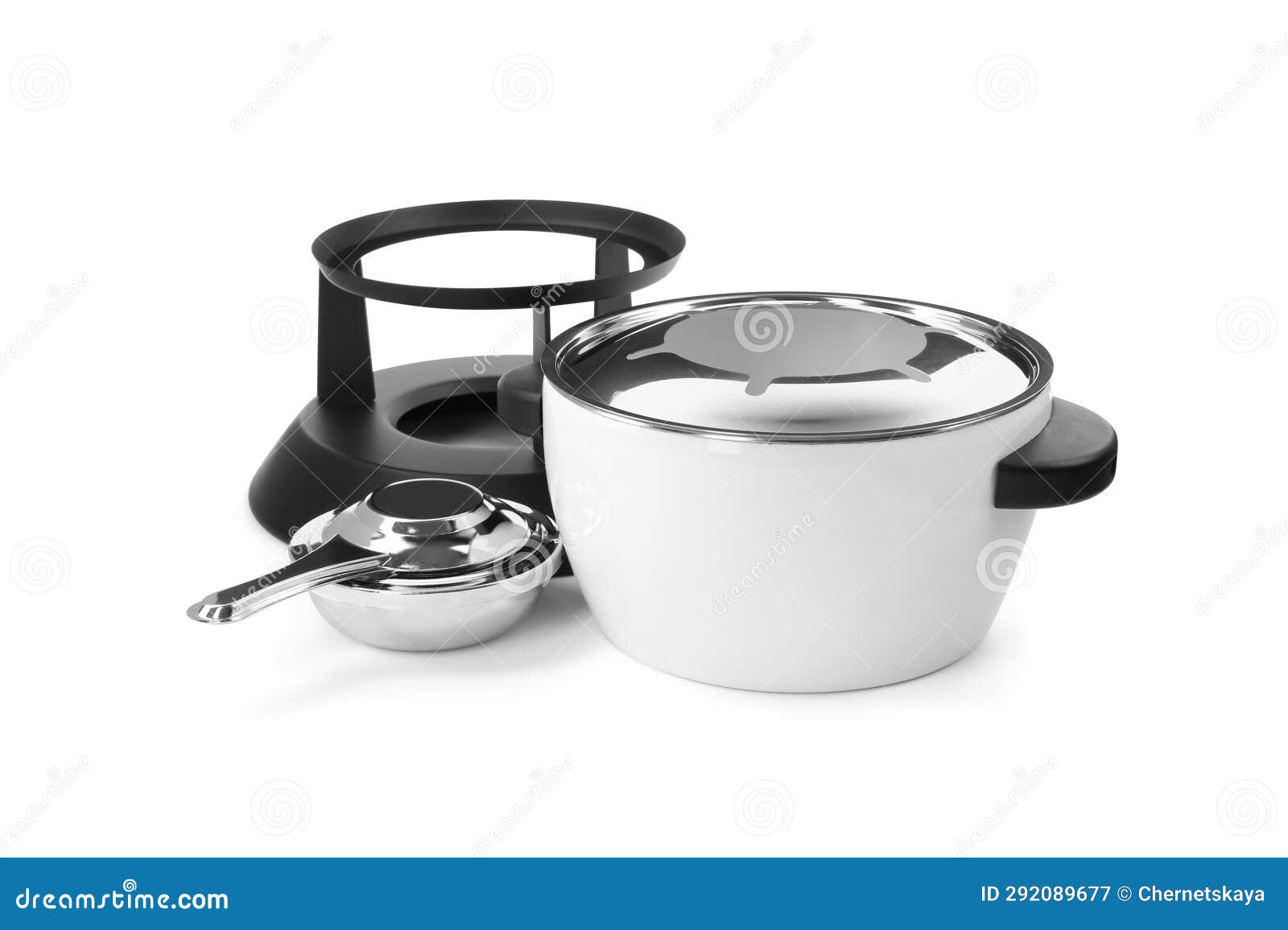 Fondue Set Isolated on White. Kitchen Equipment Stock Image Image of