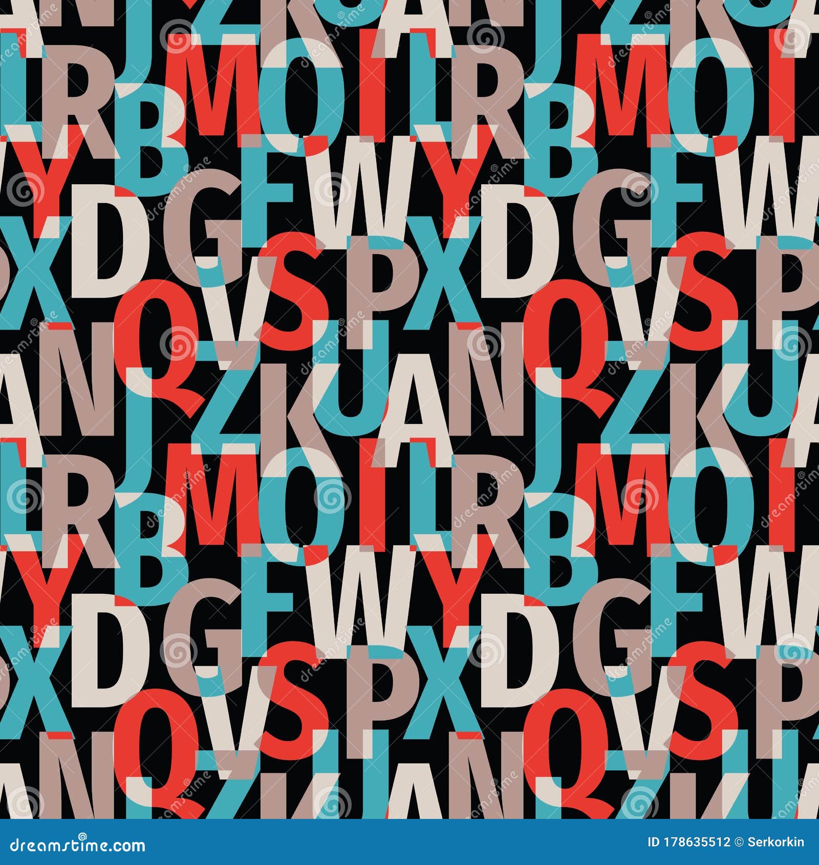 Font Background Seamless Pattern. Typography Lettering Concept Backdrop