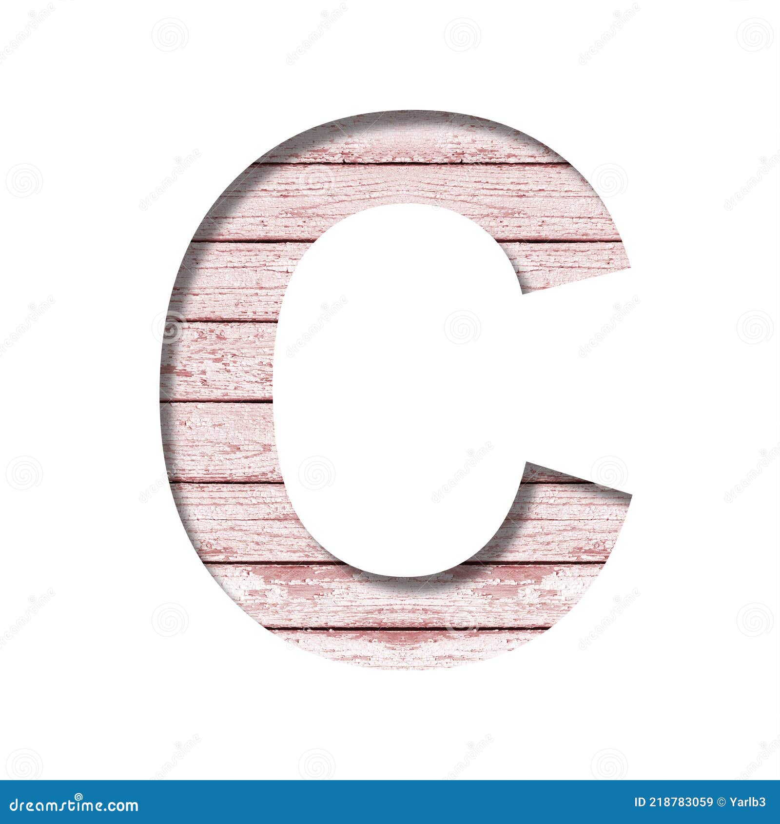 Font on Boards with Old Paint. the Letter C Cut Out of Paper on a ...