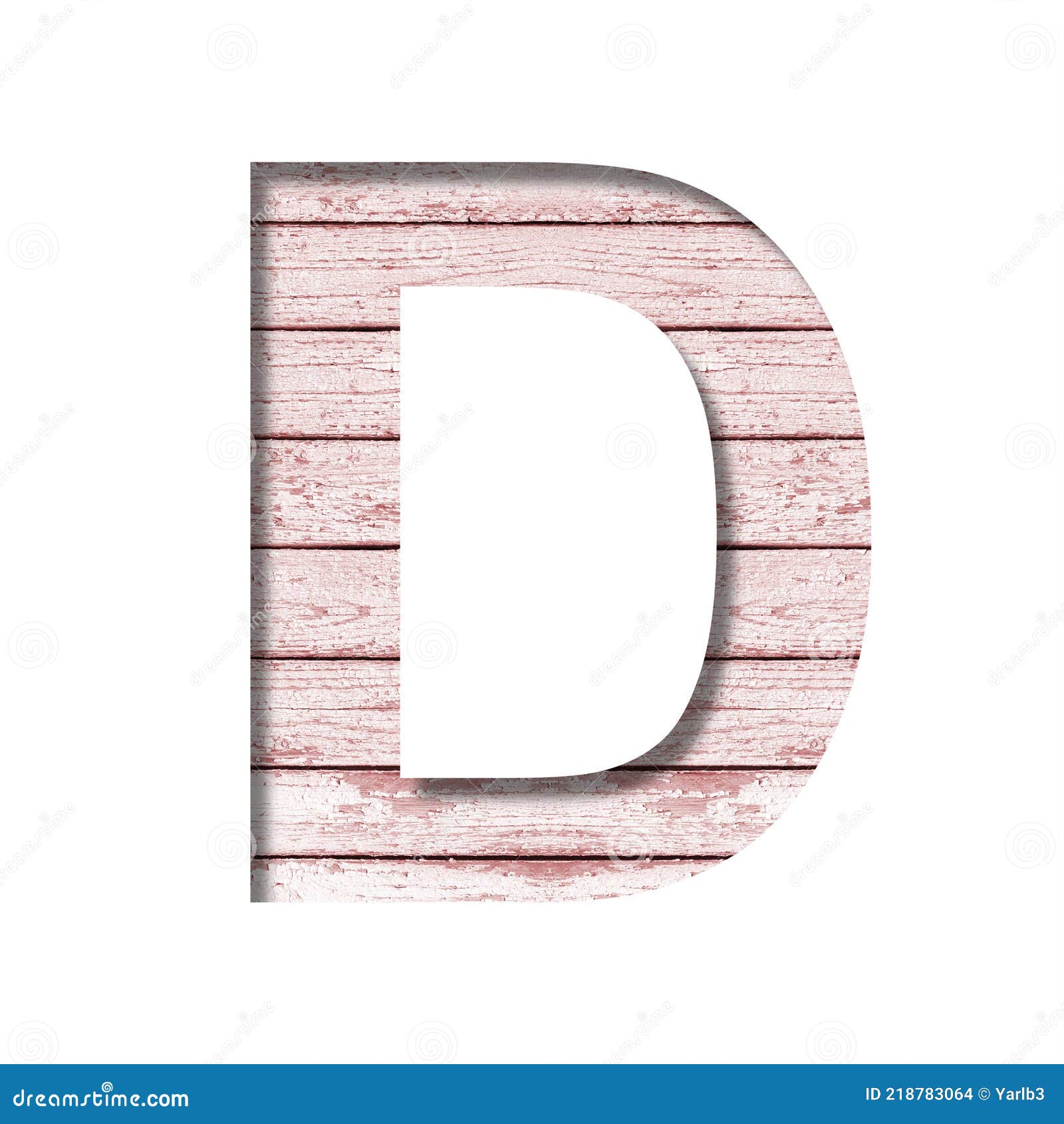 Font on Boards with Old Paint. the Letter D Cut Out of Paper on a ...