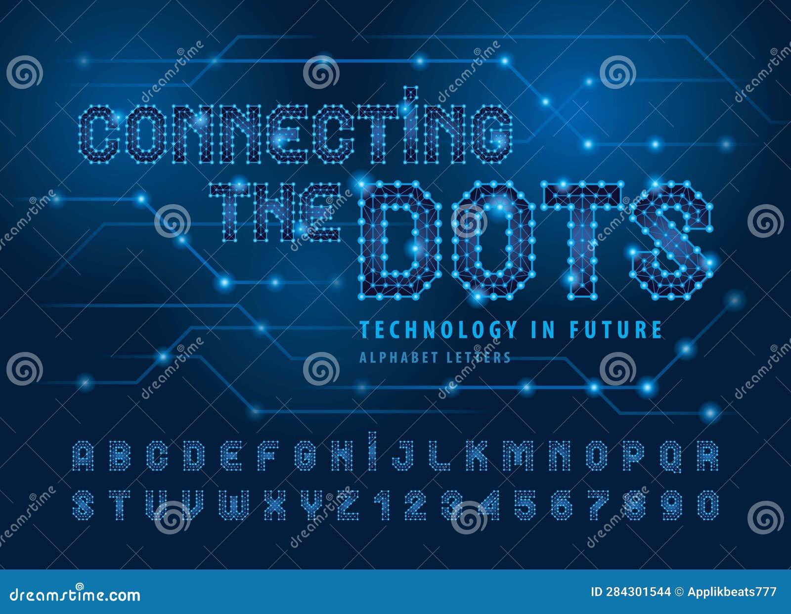 Connecting Lines and Dots Alphabet Letters and Numbers, Network