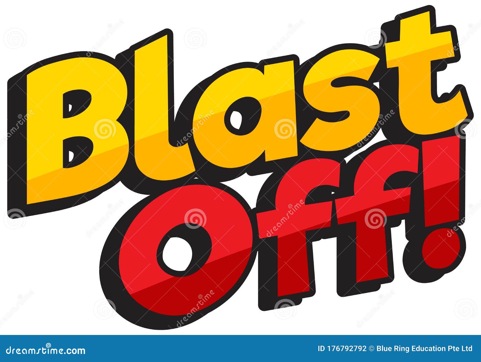 font  template for word blast off on white background
